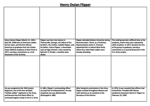 Henry Ossian Flipper Comic Strip and Storyboard