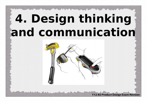 OCR AS H006/1 Principles of Product Design exam revision Sec 4: Design thinking & communication
