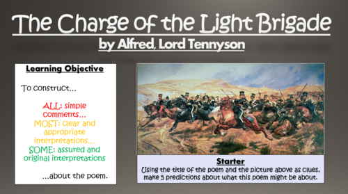 The Charge of the Light Brigade - Alfred, Lord Tennyson - Double Lesson!