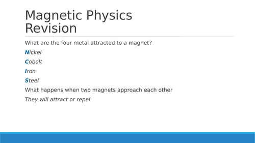AQA 9-1 Magnetic Physics Revision Mat