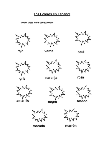 The Colours in Spanish