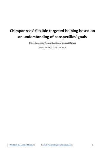 Yamamoto Chimpanzees' flexible targeted helping