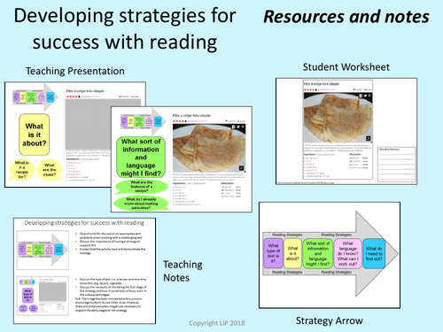 KS3/text level French Reading arrow-whole lesson introduction to reading strategies