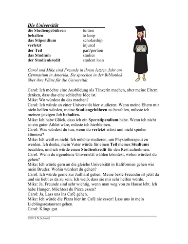 German Conditional Reading: Konjunktiv II - University / Universität