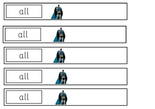 Phase 3  - Tricky word wrist bands  batman and disney princess