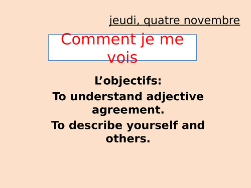 Studio 1 Unit 3 - Comment je me vois - PPT and activities