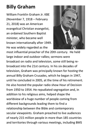 Billy Graham Handout
