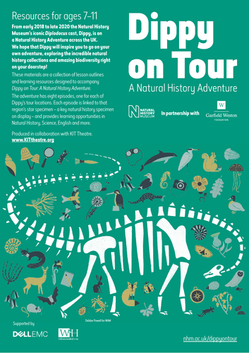 Adventures with Dippy - Overview of the Dippy on Tour resources for 7-11s