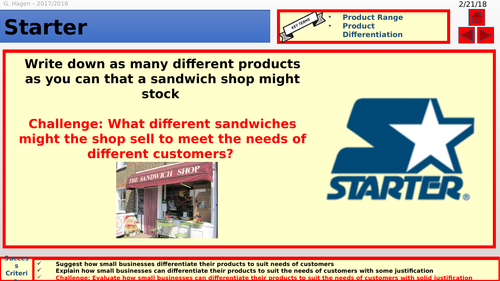 9-1 New Edexcel GCSE Business 1.4 Marketing Mix Product Lesson