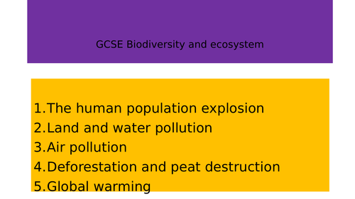 GCSE AQA Biodiversity and Ecosystem