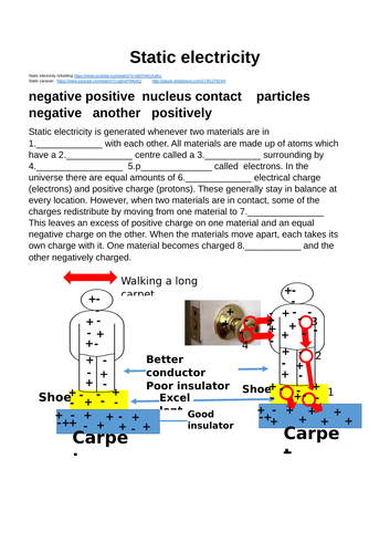 Static Electricity missing words