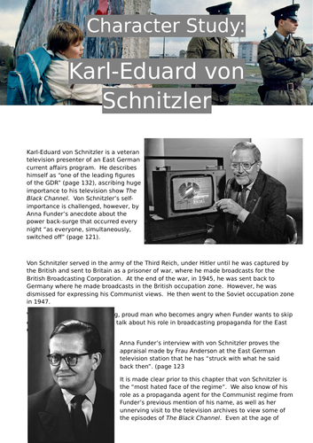 Stasiland - Character study: Karl-Eduard von Schnitzler