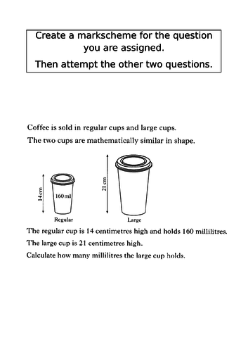 area and volume of similar shapes teaching resources