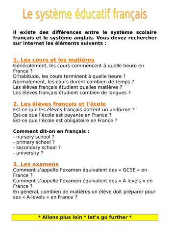 Les différences entre le système scolaire français et britannique