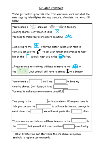 KS3 Map Symbol Worksheet