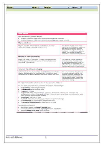 CIE A' level Psychology - Milgram