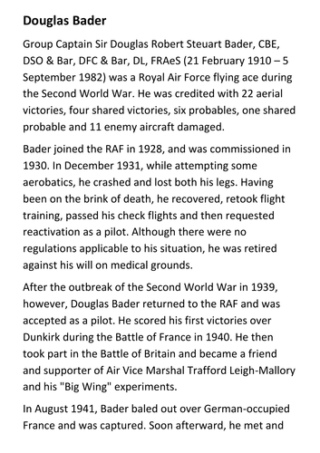 Douglas Bader Handout