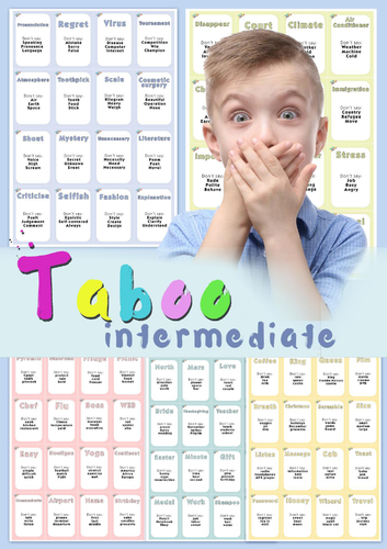 Taboo Speaking Game | Intermediate ESL Vocabulary | B1–B2 Conversation Activity | Printable PDF