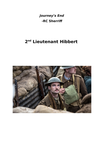Character Study of Hibbert from Journey's End for Edexcel GCSE (2015)