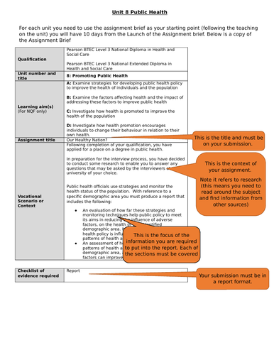 2016 spec level 3 health & social care unit 8 Public health student scaffold