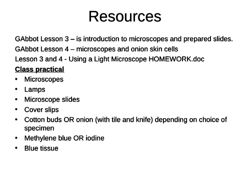 Lesson on how to use a microscope