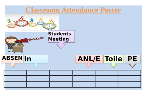 Classroom attendance Poster