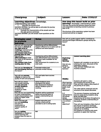 GCSE PE- gas exchange | Teaching Resources