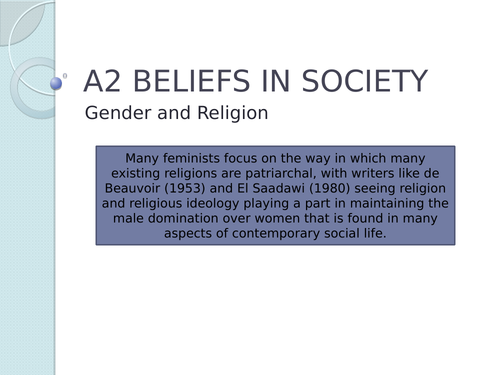 AQA Beliefs Gender and Religion