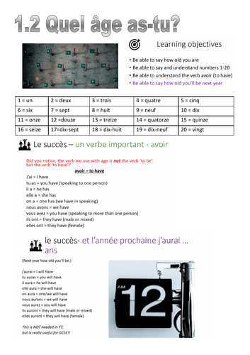 French 1.2 - quel âge as-tu (pdf format)