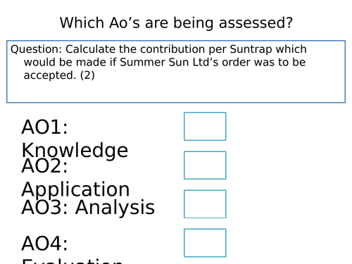 Guess which Assessment Objectives are being assessed