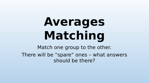 Averages Matching