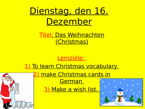 German christmas lesson