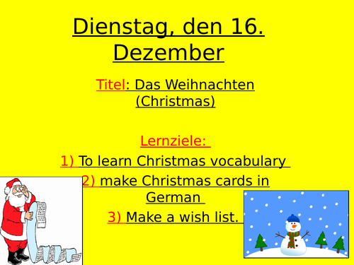 essay on christmas in german language