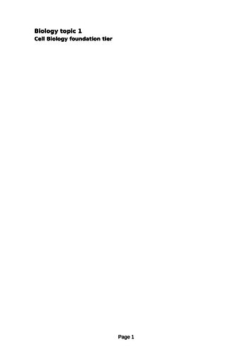 AQA GCSE COMBINED SCIENCE TRILOGY END OF UNIT TESTS FOR BIOLOGY INCLUDES ANSWERS