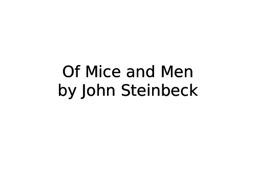 Of Mice and Men Background PPT