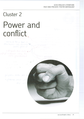 Power and Conflict Poems Annotated Handout