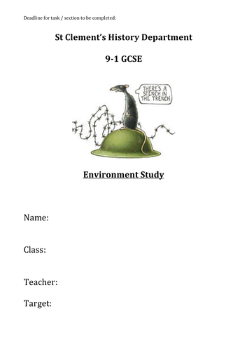 Edexcel 9-1: Trenches environment study revision guide (FREE version) - Not editable