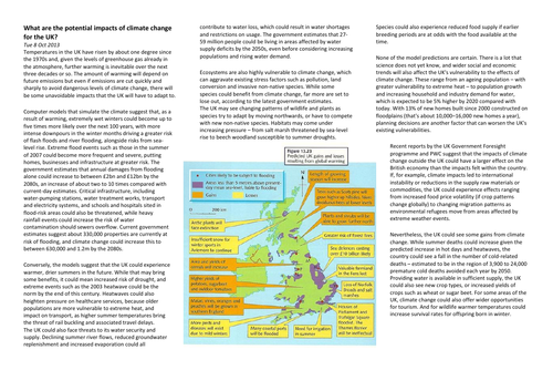 Changing Climate - Why is climate change an issue for the UK?
