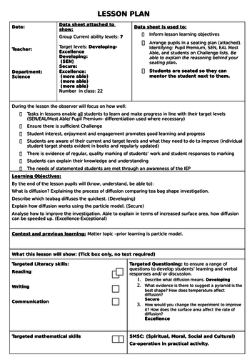 DIFFUSION TEA BAG INVESTIGATION