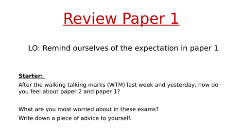 AQA paper 1 section A