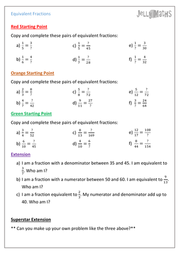 Equivalent Fractions