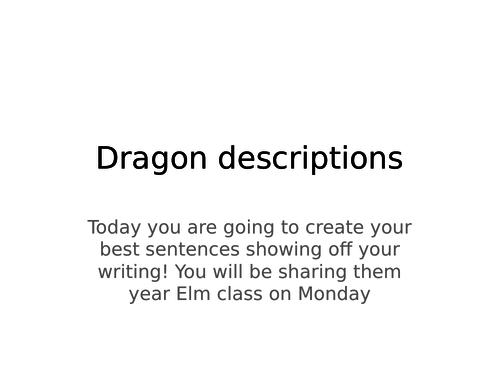 Year 3 . Dragon unit starter acitivities