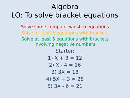 Solving equations fluency and problem solving
