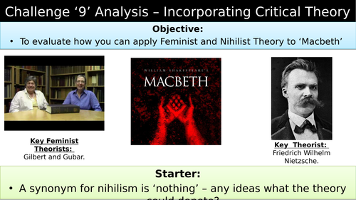 'Macbeth' top set lesson on Critical Theory