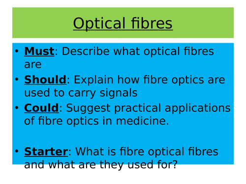 New BTEC Level 3 Applied science Unit 1_C2_Waves in communication_Lesson 5_Fibre optics