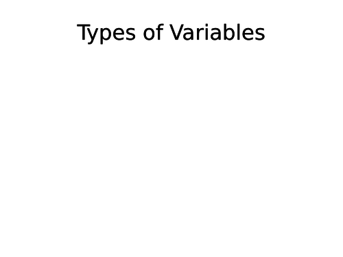 Types of Variables