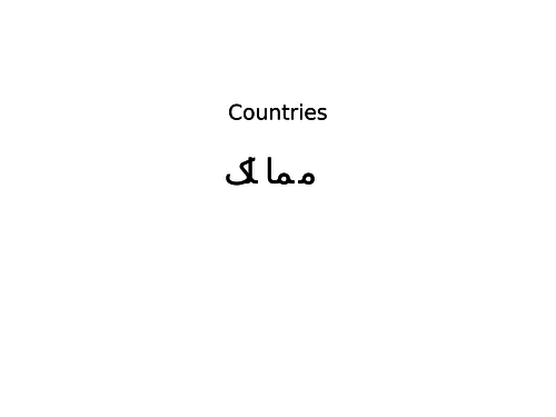 Countries in urdu and english