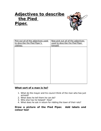 Pied Piper Unit Plan and resources Year 4