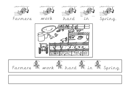 Spring Cursive Sentences.