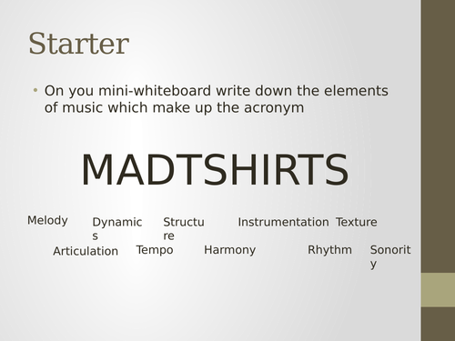 GCSE Music - Developing exam technique - Elements of Music